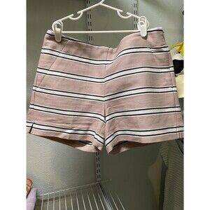 Ann Taylor Loft Pink Black White Flat Front Shorts Size 4 Zipper Close